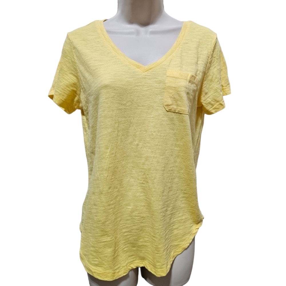 Women's Yellow V-neck T-shirt